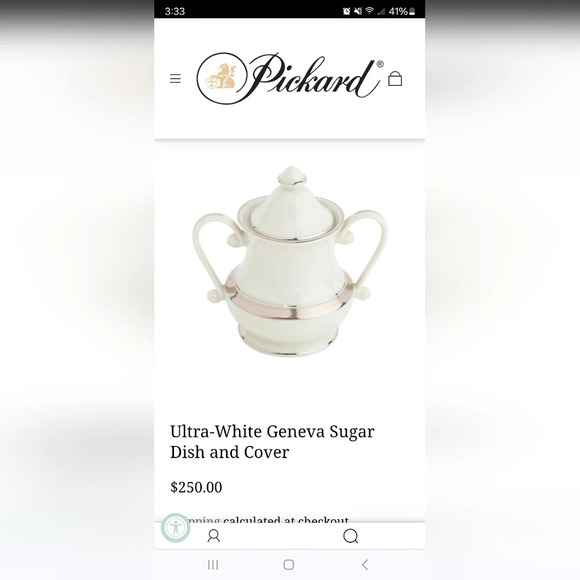 Pickard Ultra-White Geneva Sugar Dish and Cover Pickard China - Picture 8 of 8